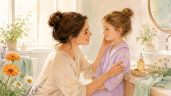 Children's vulvovaginitis and intimate eczema care guide - parent holding child's hand